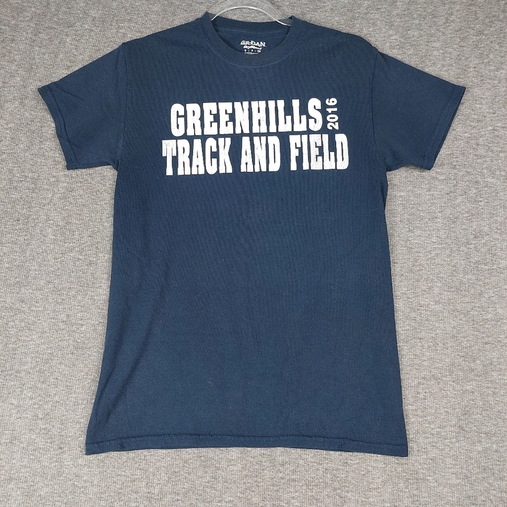 GILDAN DRY BLEND MENS BLUE GREENHILLS TRACK AND FIELD 2016 TSHIRT SIZE SMALL